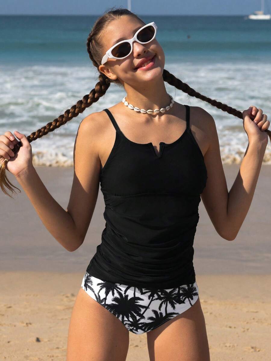 SHEIN Wildeya Top tipo camisola minimalista y casual de uso diario, estilo bikini para adolescentes