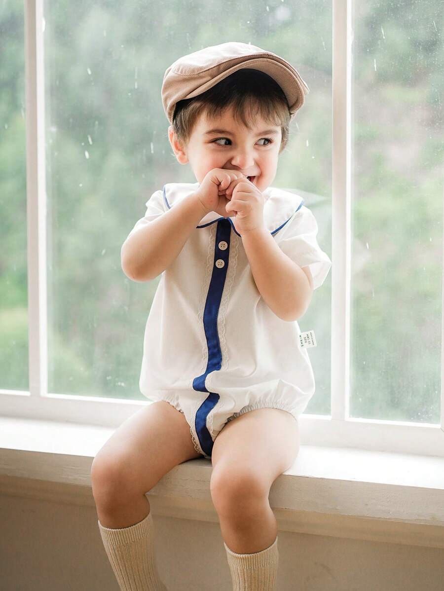 Souflis Souflis Infant Baby Boys' Fashionable Short Sleeve Bodysuit, Summer