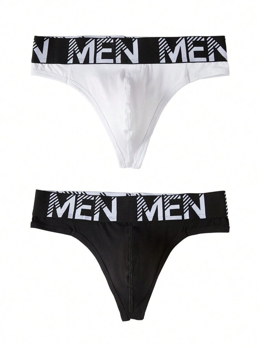 DrisQ 2 pièces Set : Caleçons imprimés lettres pour hommes et bretelles de sport
