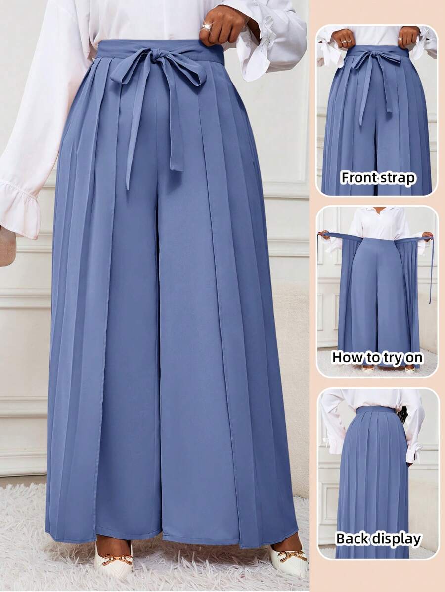 SHEIN Lady Spring And Summer Autumn And Winter Elegant Champagne Woven Pleated Long Plus Size Pants Fall Women Clothes Winter Clothes For Women