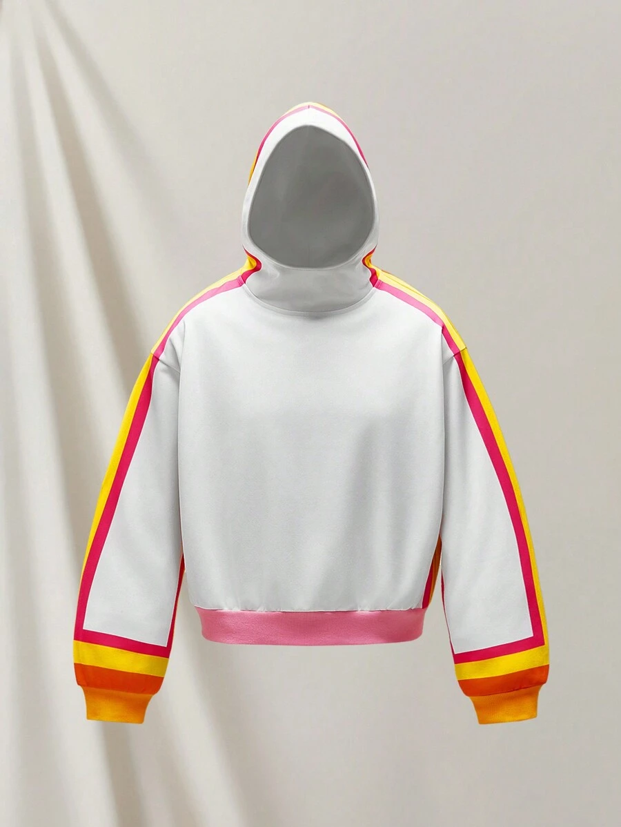 Manfinity VCAY Sudadera con capucha de manga larga y ajuste holgado casual para hombres, de punto, diaria y juvenil
