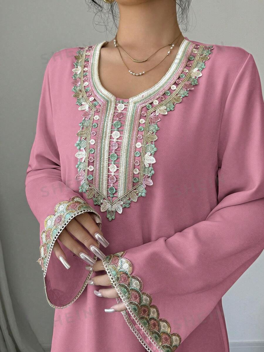 Al Najma Vestido casual de estilo árabe para mujer, moda minimalista para uso diario, modesto kaftan