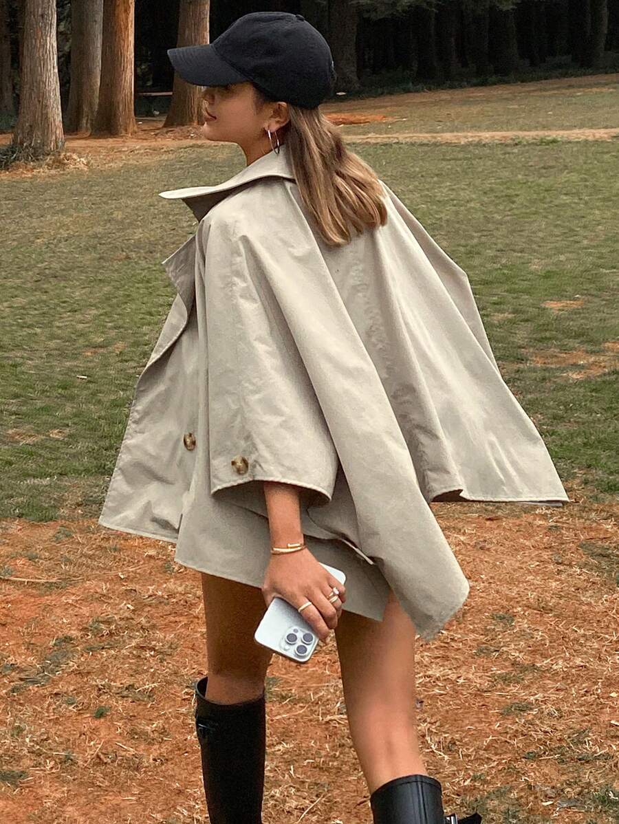 Livesso Chaqueta suelta de unicolor con cuello para mujer, para uso casual al aire libre en primavera/verano
