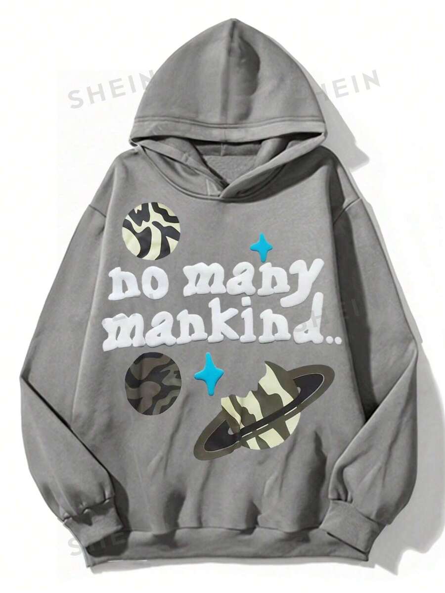 INAWLY Sudadera holgada con estampado de letras y hombros caídos, de uso casual para mujer en otoño
