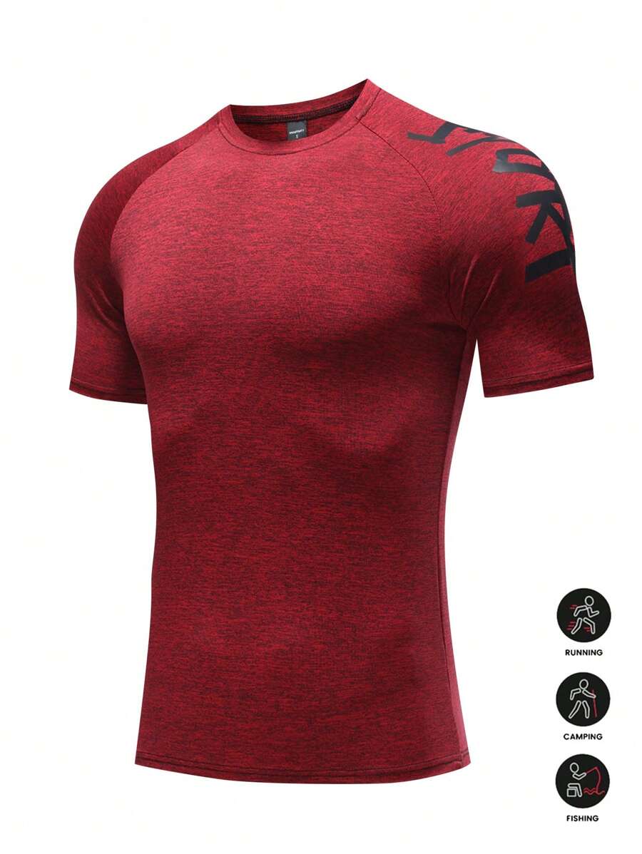 Manfinity Sport Corelite New Men's Casual Sports Fitness T-Shirt, Stretch, Quick-Drying, Breathable And Compressive Top, Suitable For Fitness And Sports Activities.