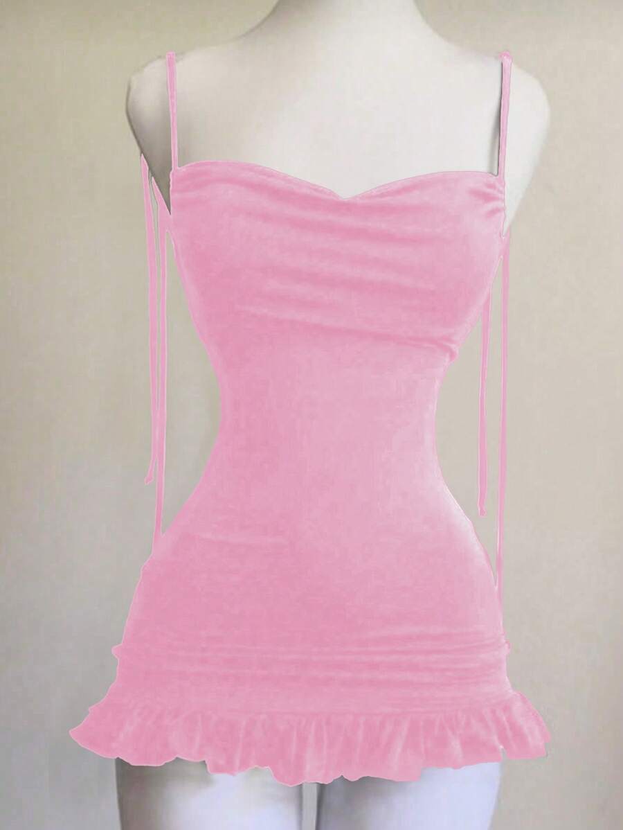 Flirla Vestido corto de mujer con cola de sirena y espalda descubierta de unicolor