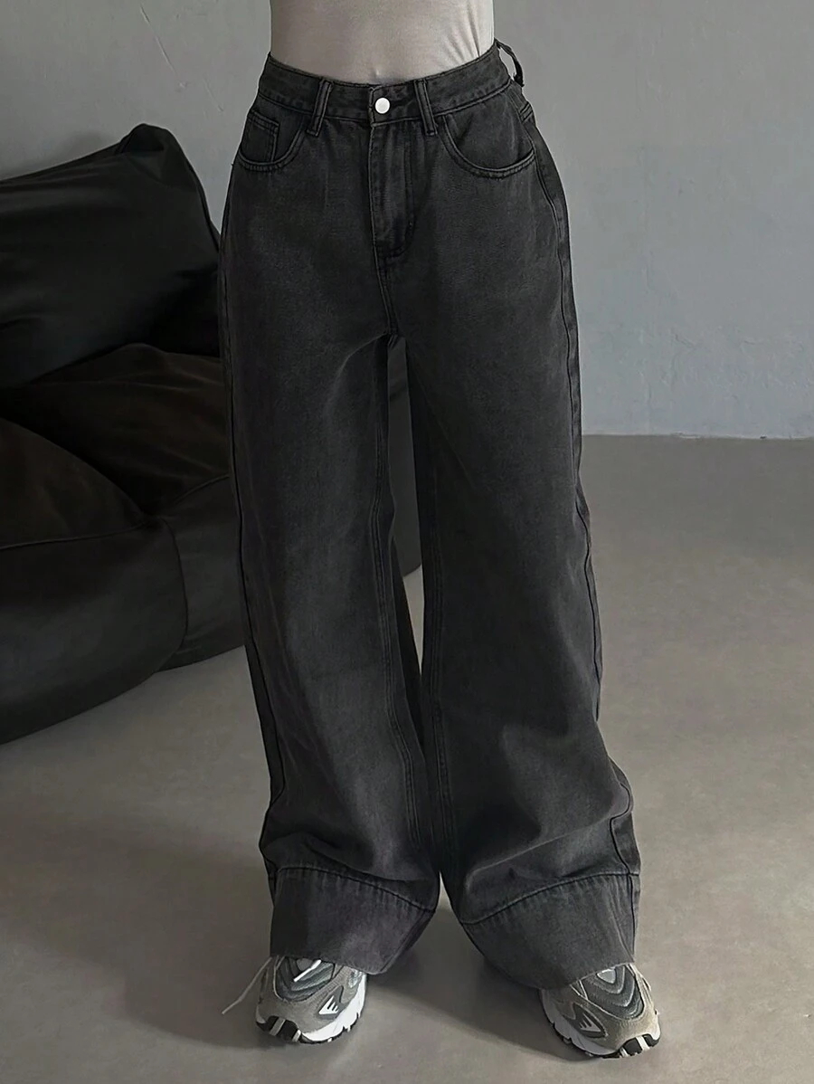 DAZY Rechte jeans voor dames, eenvoudige, modieuze, casual dagelijkse kleding