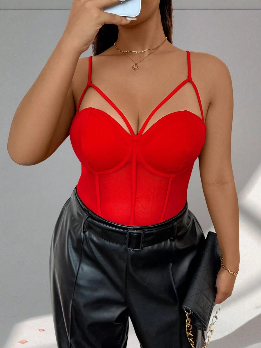 Firerie Adjustable Bustier Leotard, Elegant For Commute, Office, Afternoon Tea, Date, Concert, Party, Fashionable INS Style
