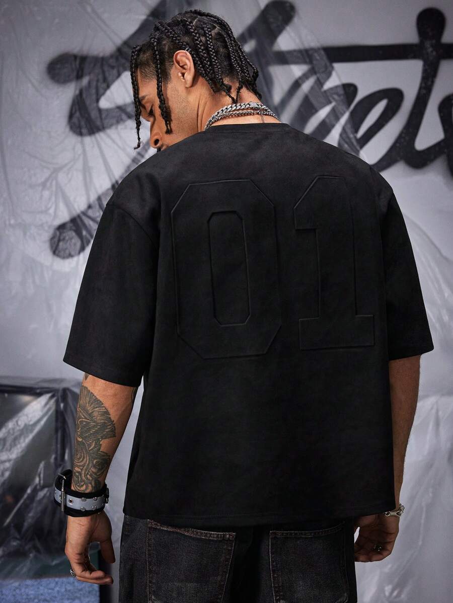 AXEPEAK Camiseta de manga corta de punto holgado con capa de aire para hombre, de verano y estilo callejero