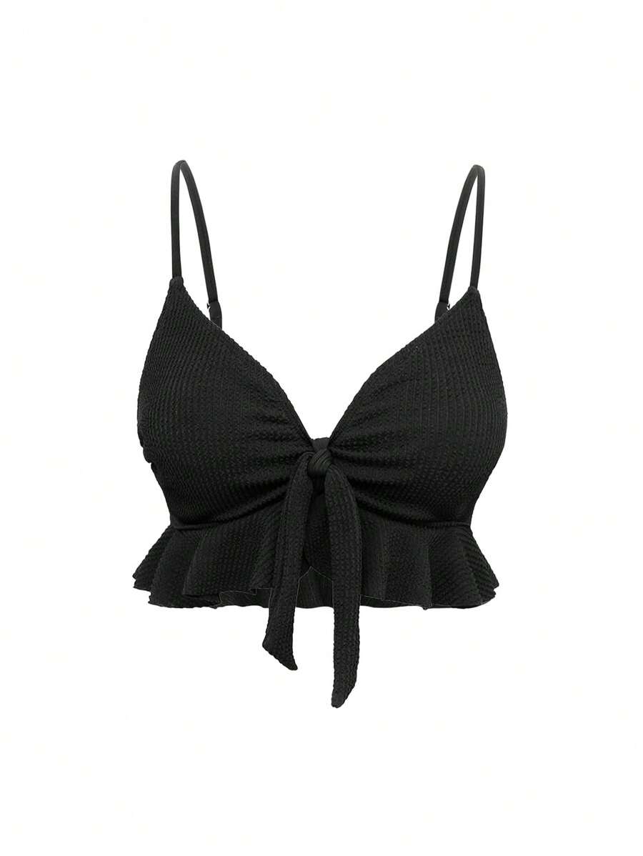 SHEIN Swim Damski jednolity kolor prosty modny codzienny strój kąpielowy z ramiączkami, na letnie wakacje na plaży