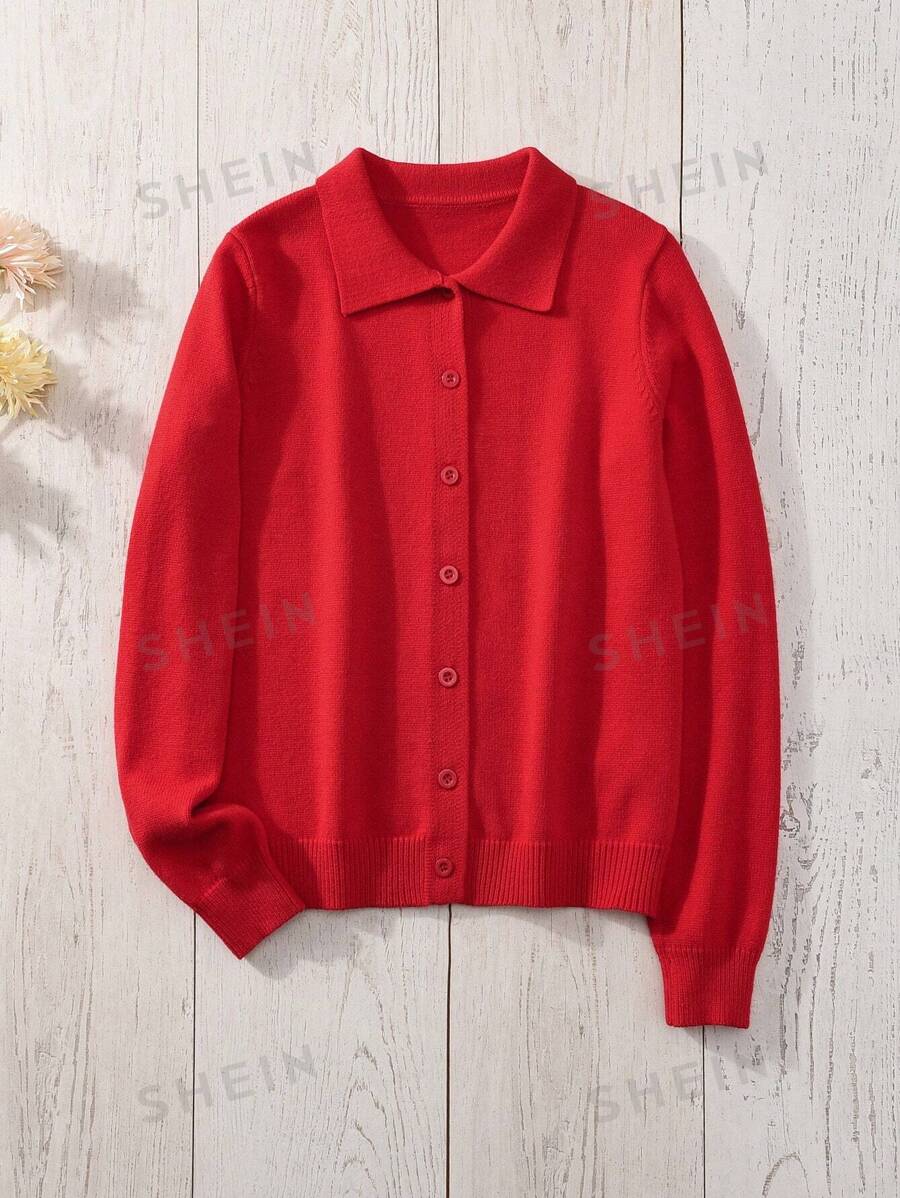 Rusticease 1 pieza Cardigan casual de mujer de un solo botonadura, de unicolor y manga larga para otoño/invierno