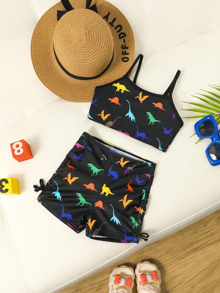 Young Girl Printed Random Pattern Swimwear Set