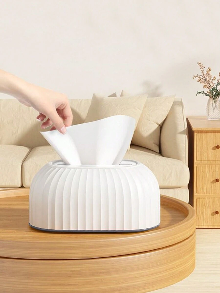 1pc Beautiful Plastic Tissue Box,Hanging Tissue Box With Adhesive Buckle ,Nordic Style, Paper Container, Desktop Tissue Holder, Plastic Tissue Box, Desktop Decoration, Home Use, Modern Decoration Holder, Used For Bathroom, Countertop