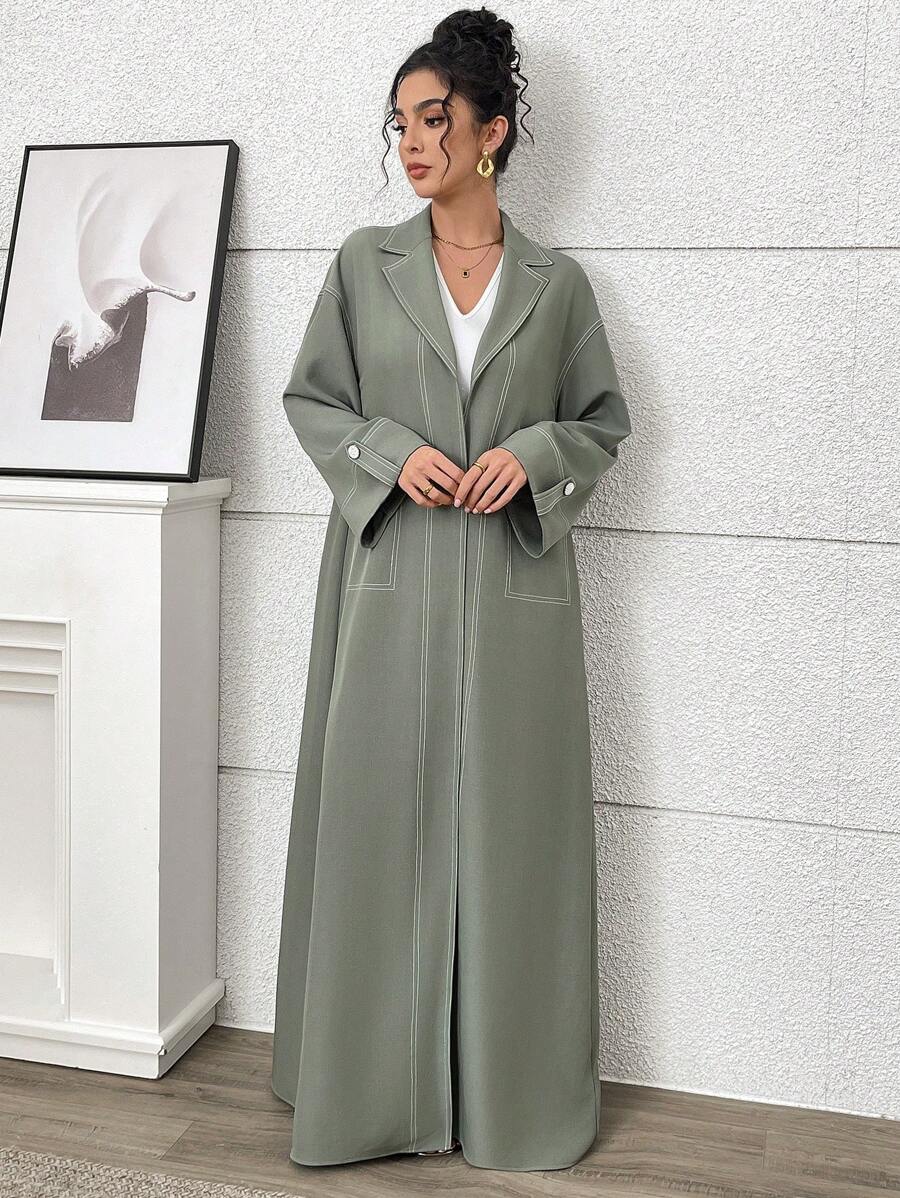 Yasmyna Women's Simple Fashion Casual Daily Solid Color Abaya, Modest Robe