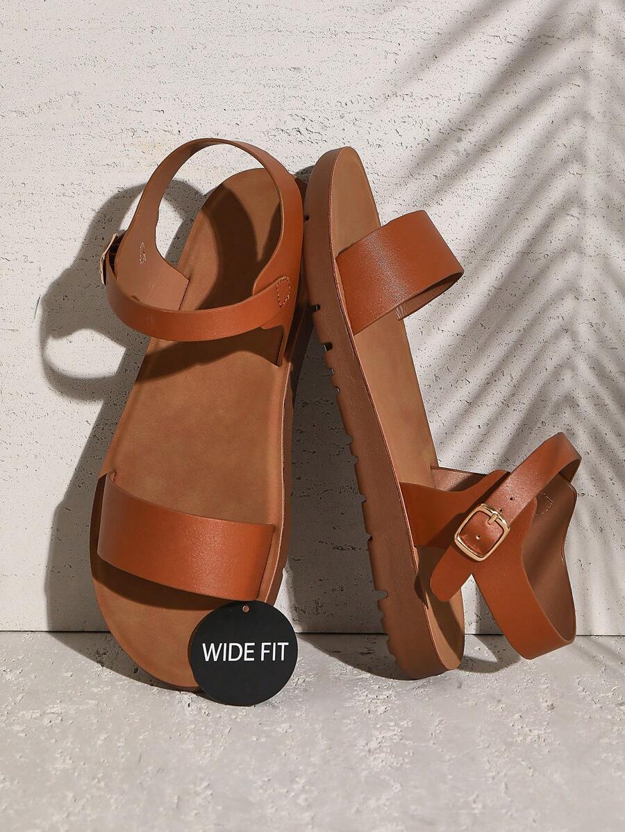 SHUZIA Vegan Leather Wide-Fit Ankle Strap Sandals Summer Shoes Spring Shoes Spring Break Easter Mother's Day Present