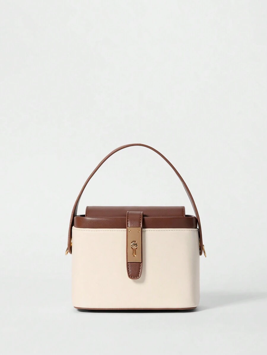 Bolso cuadrado de moda simple para uso diario femenino, compras, viajes, universidad, minimalista, ligero, contraste de color con correa ajustable, bolso de hombro cruzado para mujer para negocios/traslados/trabajo/oficina, esencial para chica, adolescente, estudiante universitaria, mujer de estilo empresarial casual, perfecto para oficina, negocios y trabajo