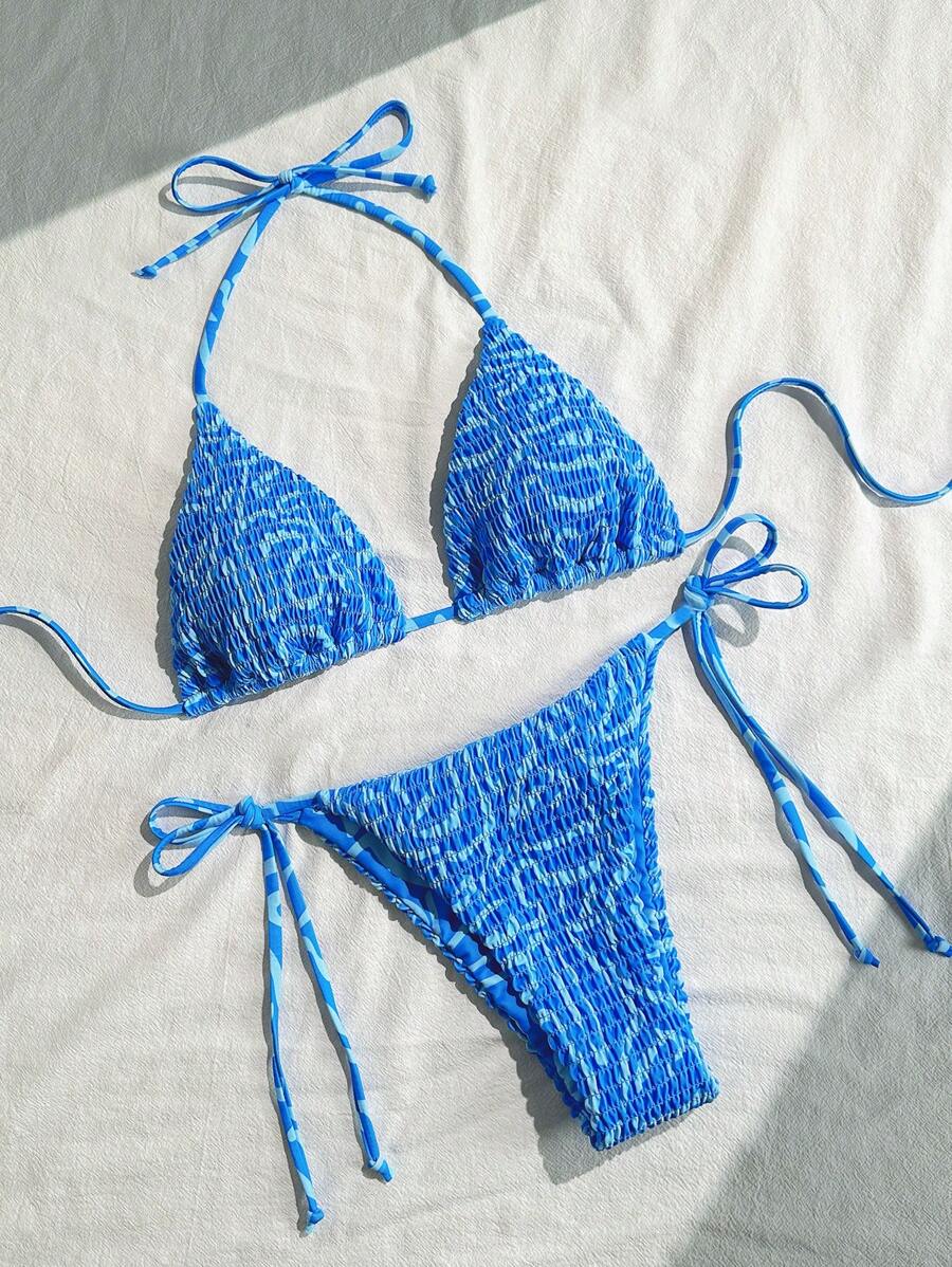 SHEIN Swim Springbreak 2025 Women Swimwear Set, Random Print Design