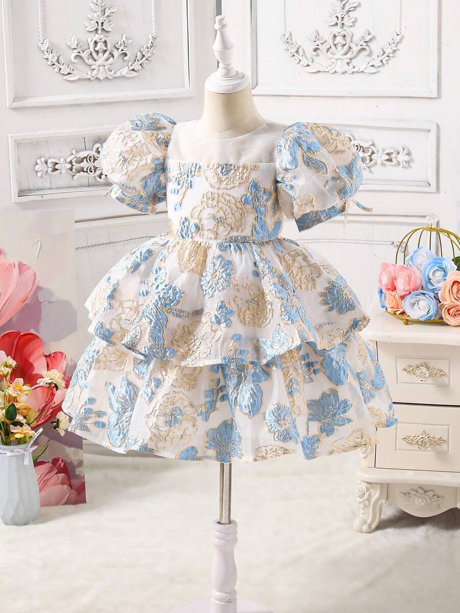Vestido de manga corta sencillo y casual para uso diario de niña joven