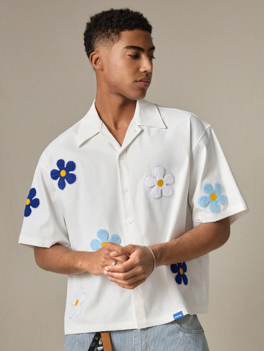 SWAVVY Camisa casual de manga corta y ajuste holgado, para uso diario y escuela, para hombres jóvenes