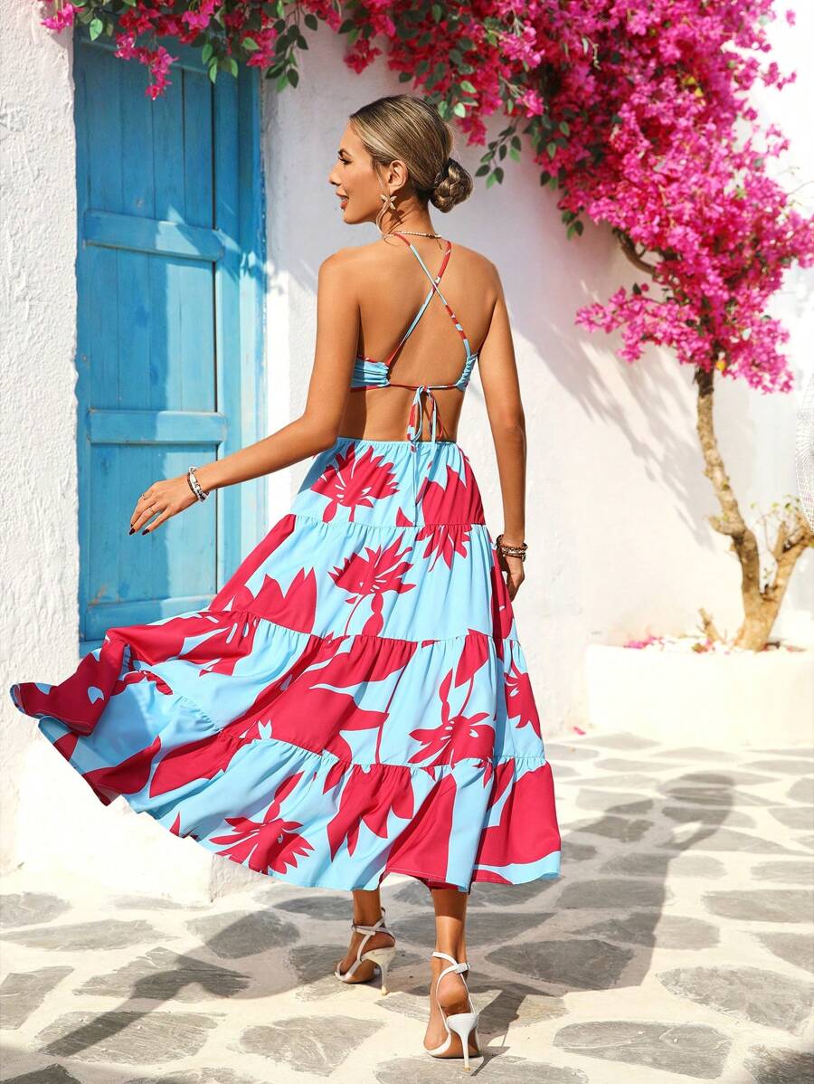 SHEIN VCAY Women's Mid-Length Casual Dress, Simple And Fashionable For Everyday Wear,Elegant
