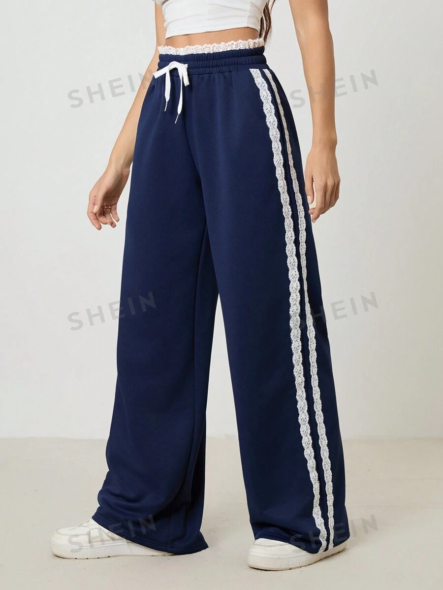 SHEIN Tall Pantalones largos casuales de unicolor para mujer, de estilo minimalista para uso diario