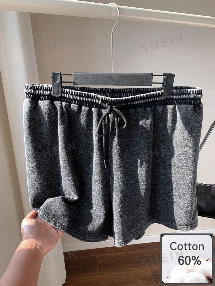 Comfortcana Ropa de mujer de talla grande estilo años 90, shorts de punto vintage con lavado ácido y aspecto desgastado con bolsillos, ropa estilo grunge, ropa urbana, ropa de primavera y verano, atuendo para estudiantes universitarios