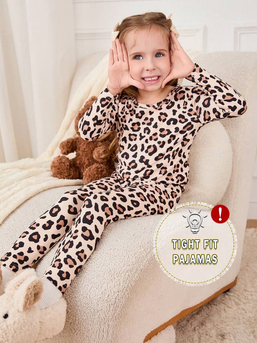 Cozy Pixies 2pcs Young Girl Wavy Pattern Soft Knitted Crew Neck Long Sleeve Top And Long Pants Snug Fit Pajama Set