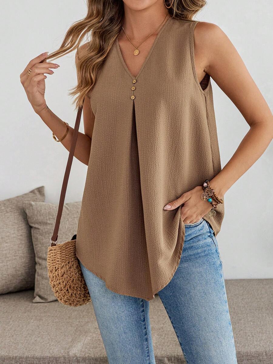 EMERY ROSE Women Casual Solid Color Arched Hem Camisole