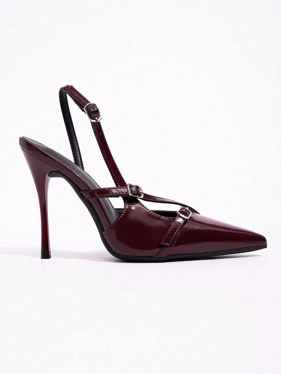 CUCCOO BIZCHIC Women's Lolita Style Burgundy Bow Decor High Heels Pumps