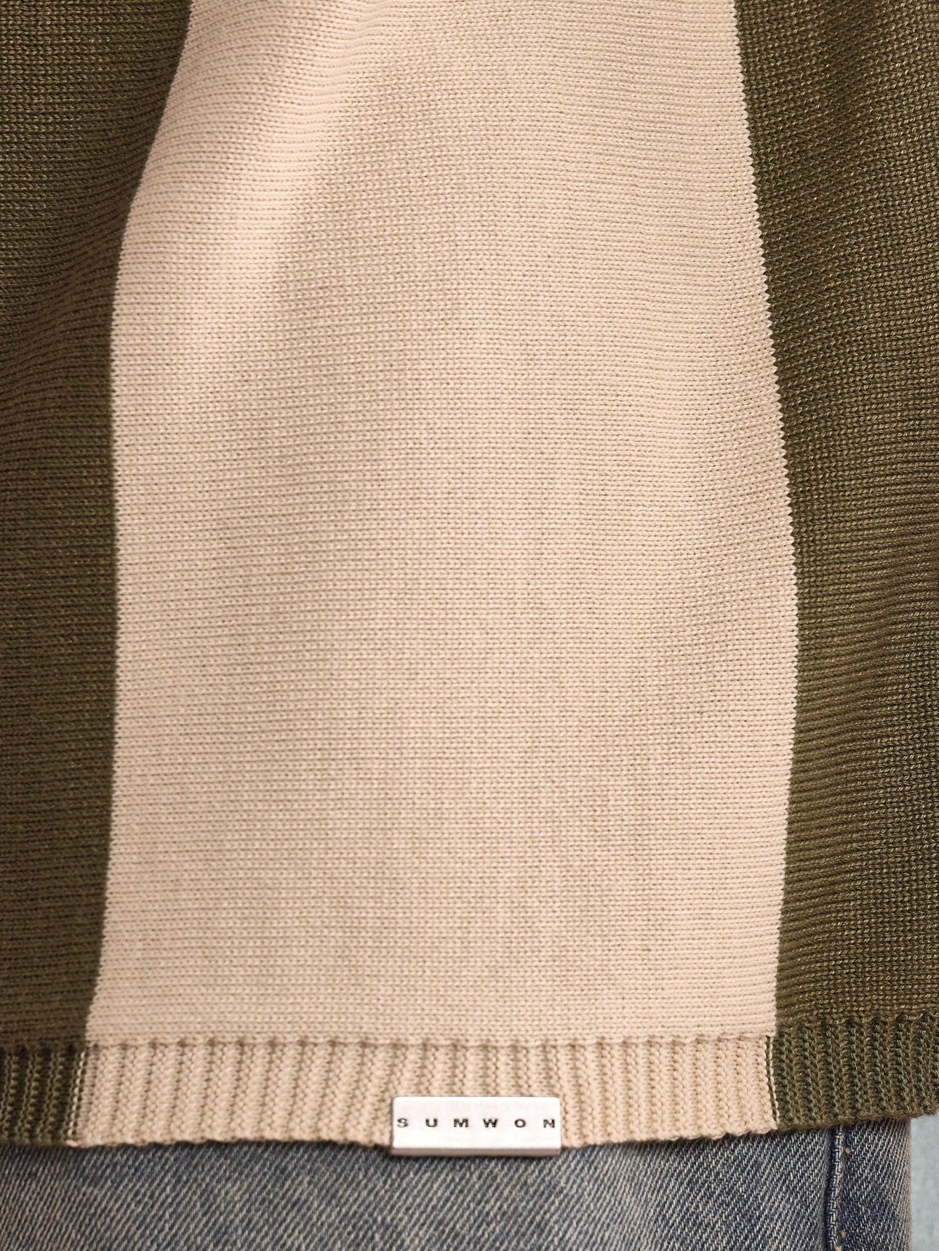 【BAON】[unisex] Sunoi Stripe Over Knit adidas Originals Union Cuff Fold Beanie, Onix Grey/Black