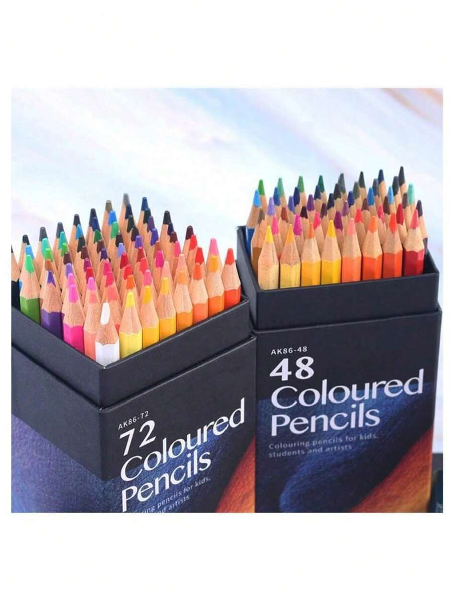 SHEIN 12/18/24/36/48/72pcs Oily Color Pencil Set, Not Easy To Break, Wood Material, Strong Color Rendering.Art Supplies Kit For Adult Kids Coloring Books Christmas Halloween Thanksgiving Gifts Back To School
