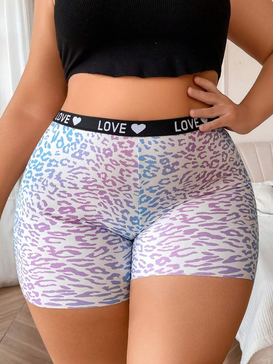 1pc Plus Size Leopard Print Boxer Briefs