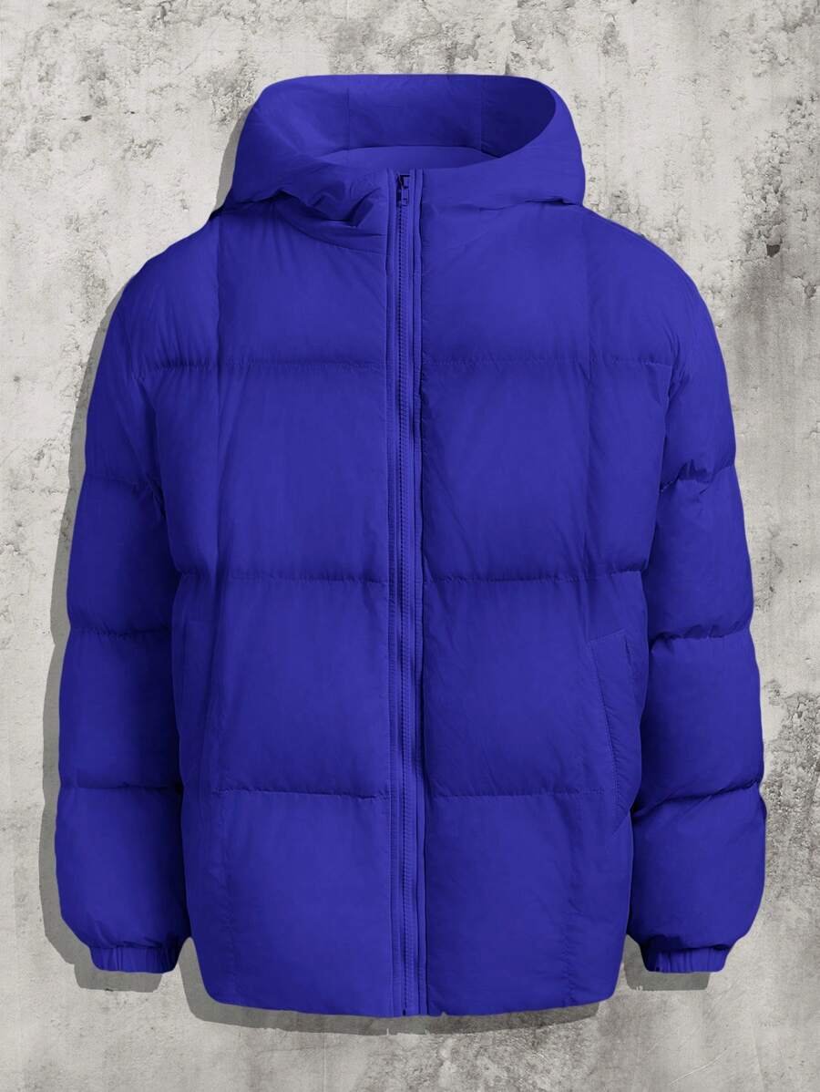 Manfinity VCAY Chaqueta con capucha y cremallera casual ajustada de felpa para hombre