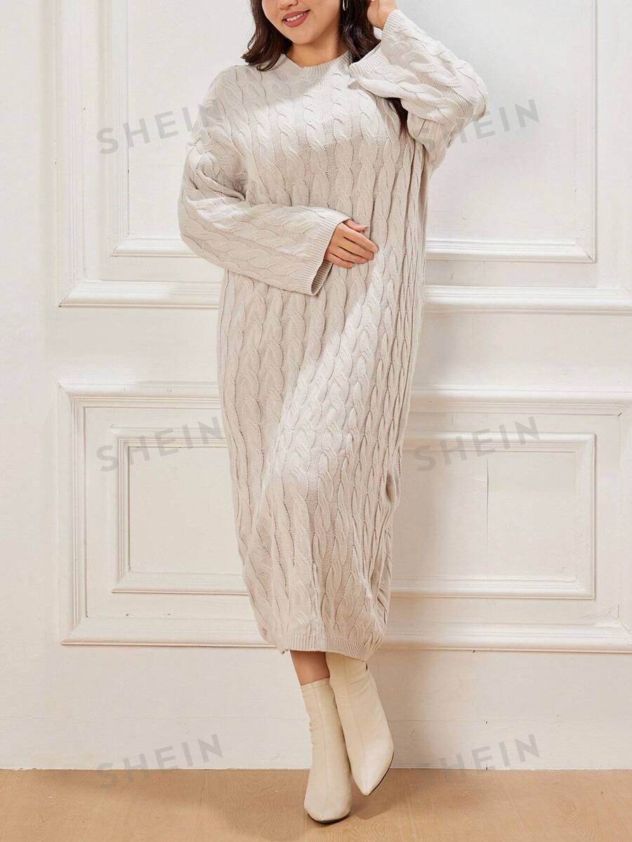 INAWLY Vestido-jersey de punto sencillo y de moda para mujer de talla grande, apto para uso diario