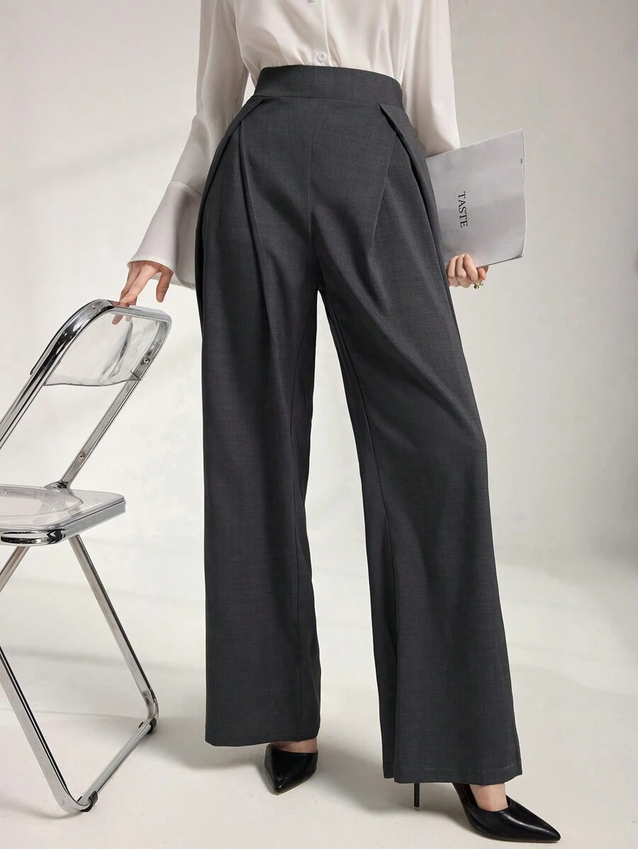 Modelyn Women's Solid Color Simple Fashion Casual Pants, Everyday Wear