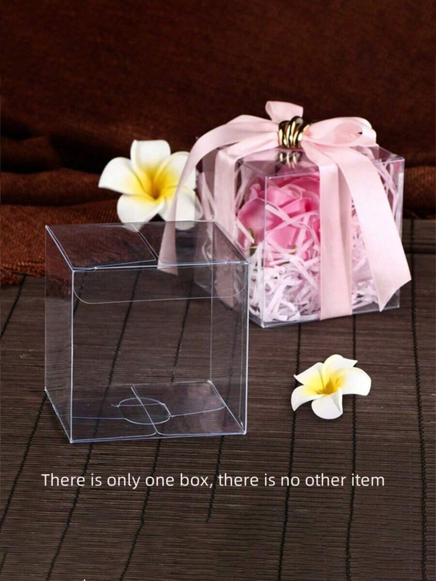 SHEIN 10pcs/Set Transparent Gift Packing Box, Pvc Clear Storage Square Container