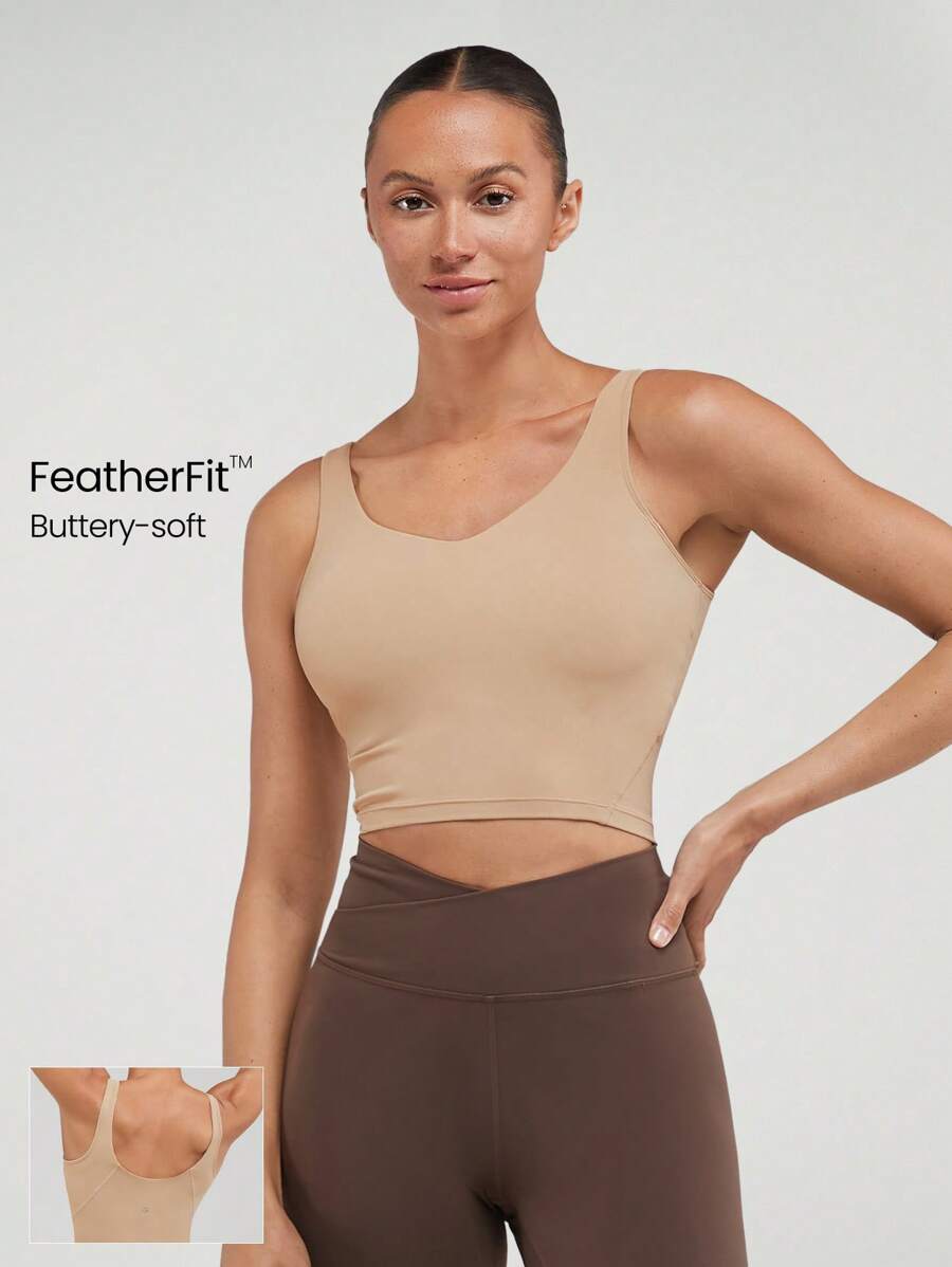 GLOWMODE FeatherFit™ U Back Cropped Active Tank Top Low Impact Yoga Daily