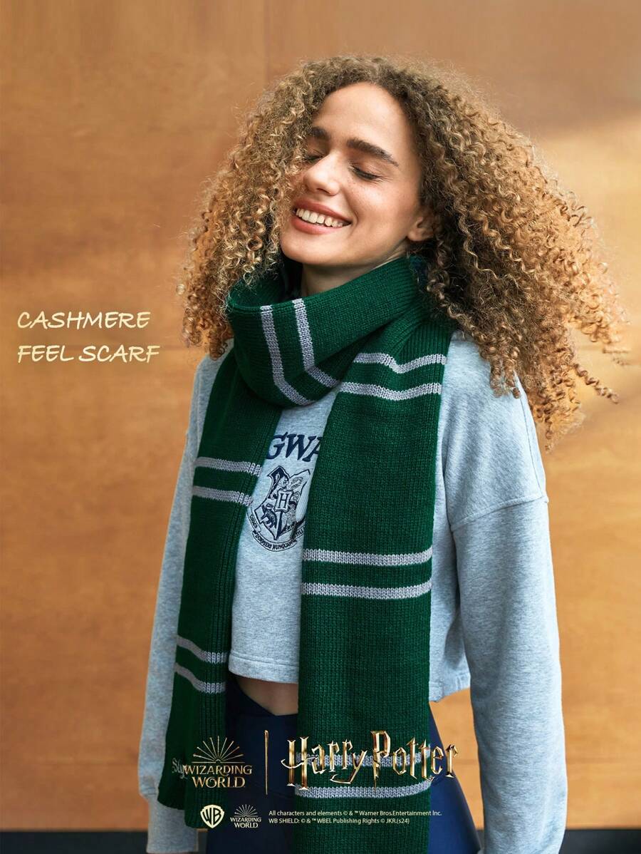 GLOWMODE GLOWMODE X HARRY POTTER Soft Comfortable Warm College-Embroidered Cozy Scarf Daily Casual