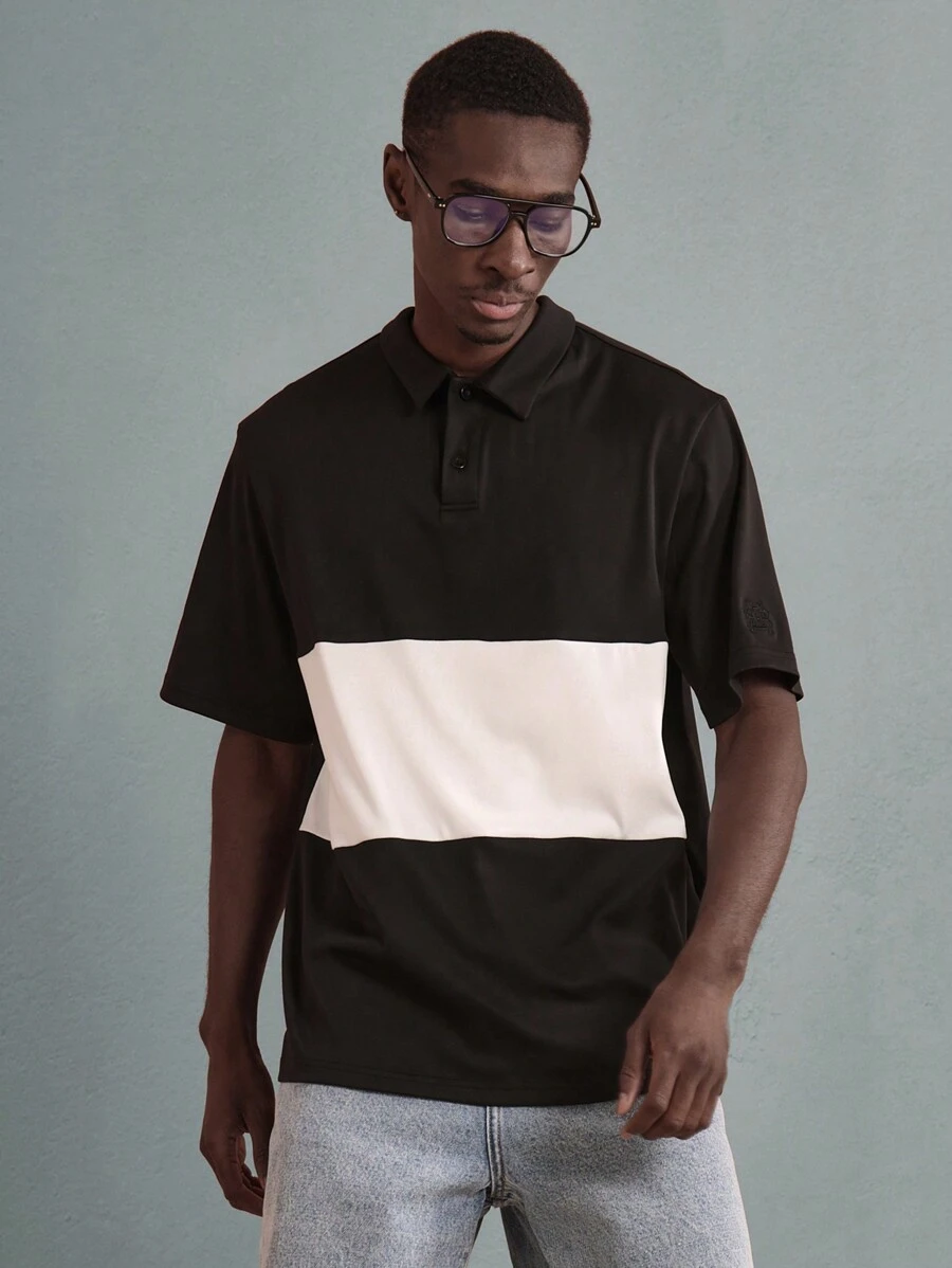 SUMWON Tricou polo premium colorblock, design clasic cu dungi, mânecă scurtă, croială confortabilă, respirabilă, vară, casual, atletic, golf, tenis, îmbrăcăminte de timp liber