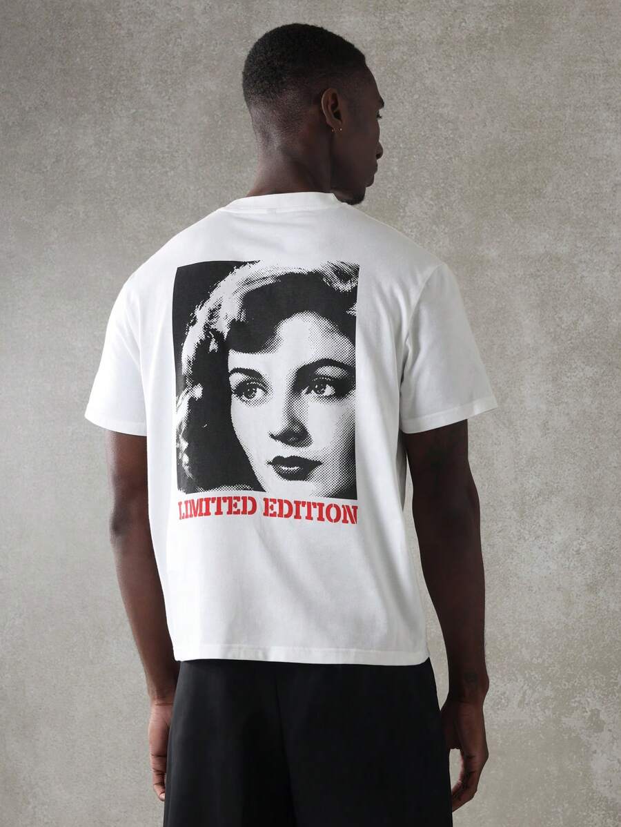 SUMWON Vintage Icon Limited Edition T-shirt Klassieke Retro Portretprint Relaxte Pasvorm Casual Straatstijl Stedelijke Mode Statement Piece Grafische Tee Collector'S Edition