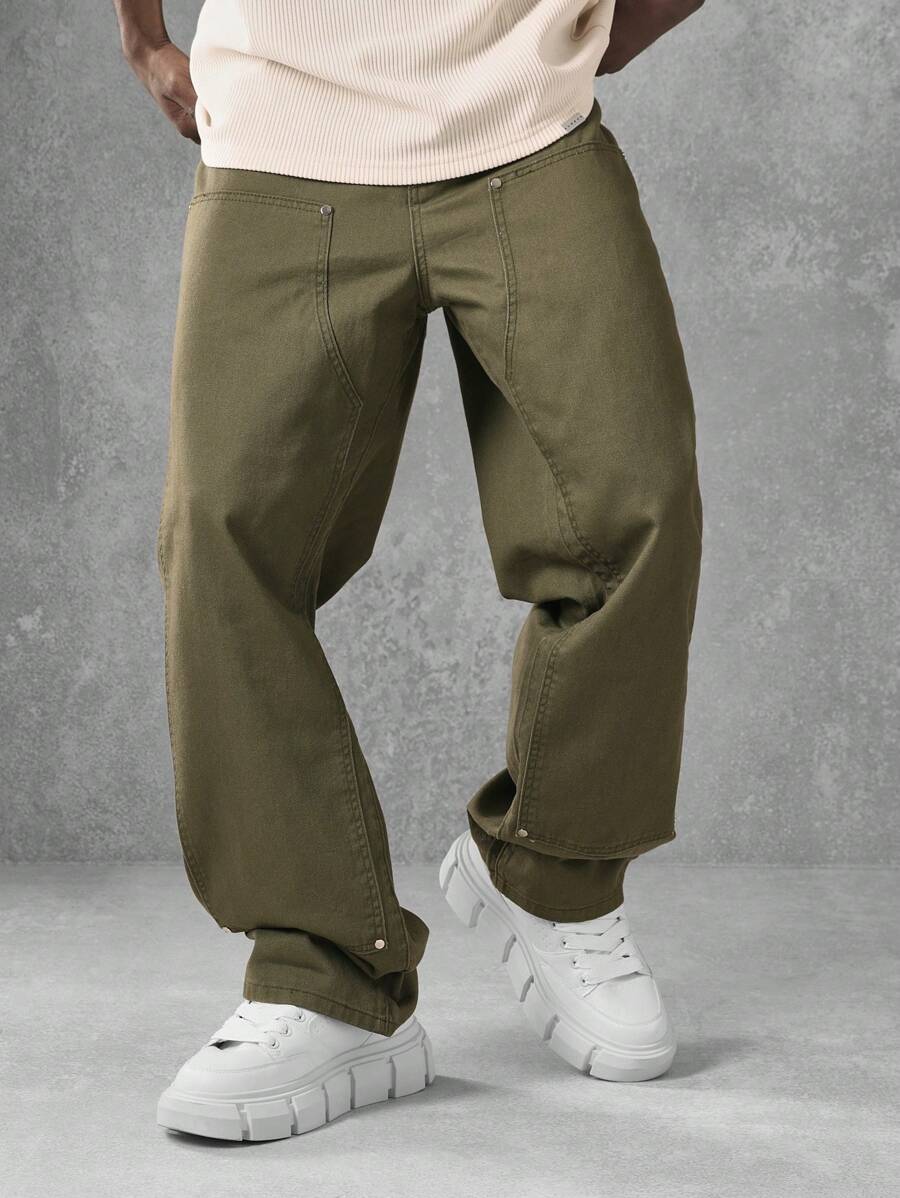 SUMWON Pantalones de trabajo de carpintero con ojal para herramientas, pierna recta, resistentes, para trabajo pesado, para otoño e invierno, para exteriores