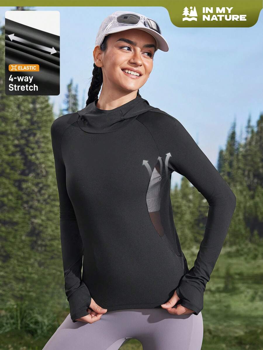 In My Nature In My Nature Camiseta de deporte, yoga, running y exterior de unicolor con capucha y ajuste ceñido