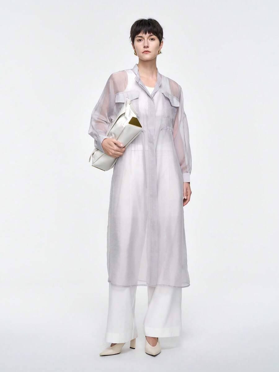 Aalyst Abito casual e versatile con vita in vita regolabile in organza