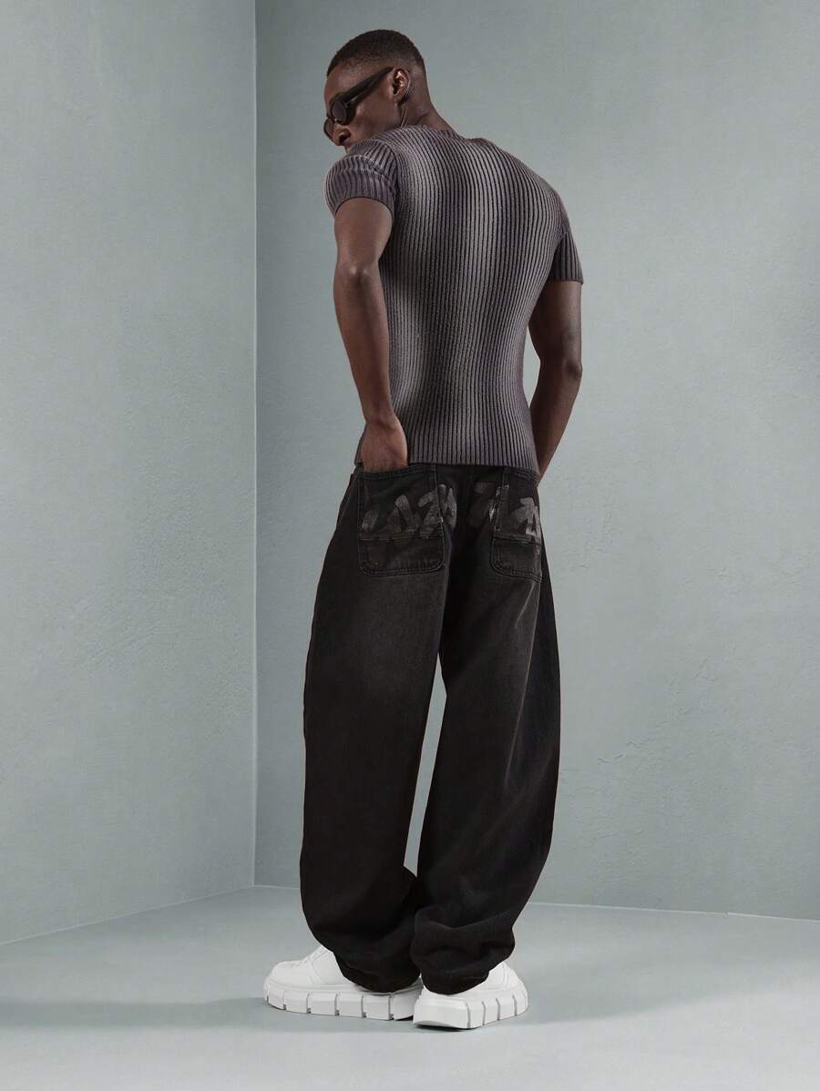 SUMWON Designer Skater Fit Jeans Wide Leg Baggy Style Streetwear Denim Y2K Fashion Vintage 90S Retro Urban Pants Relaxed Straight Cut Fall Winter Collection