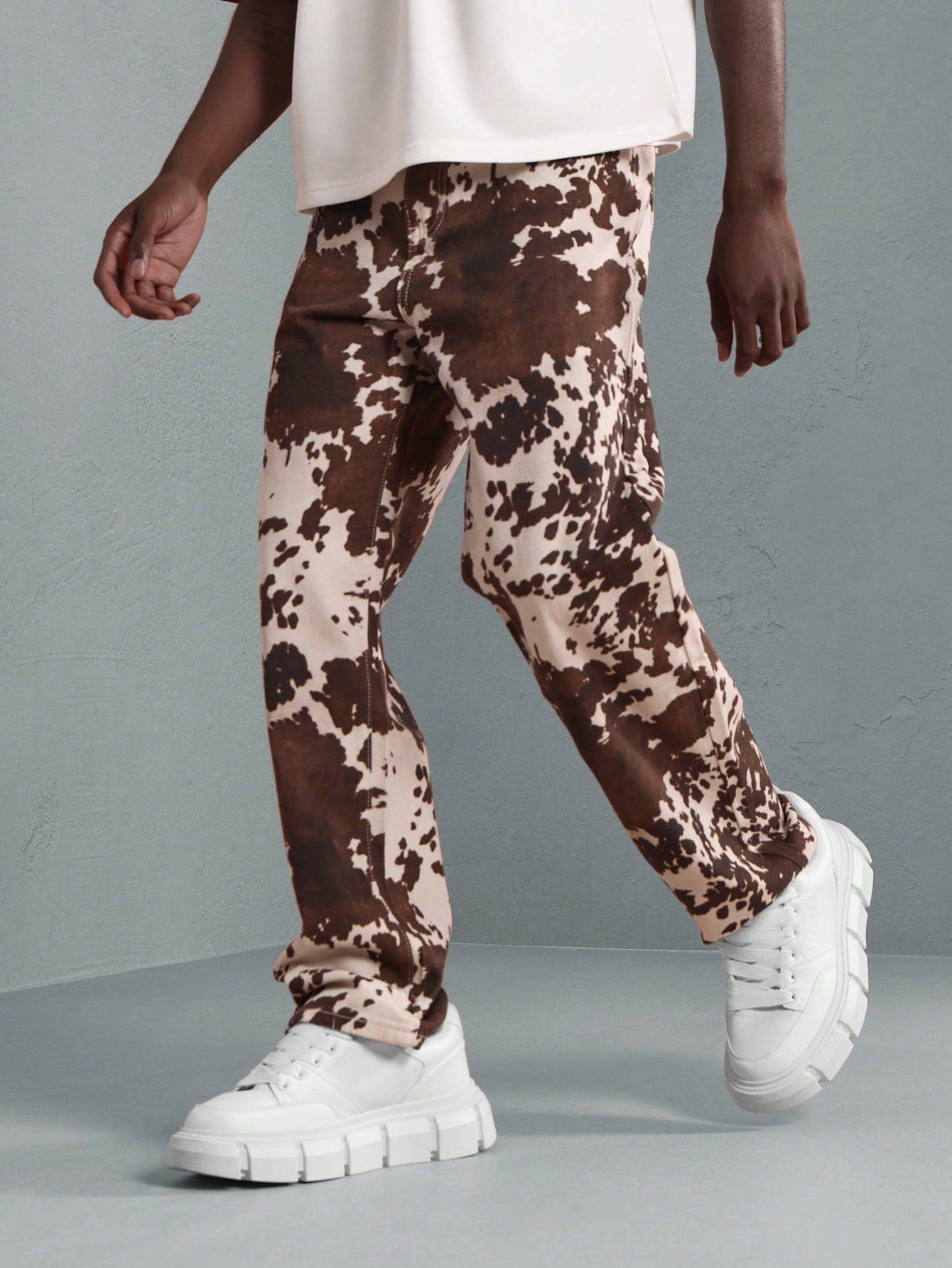 通販 Western Style Cow Print Straight Leg Jeans｜Sumwon パンツ