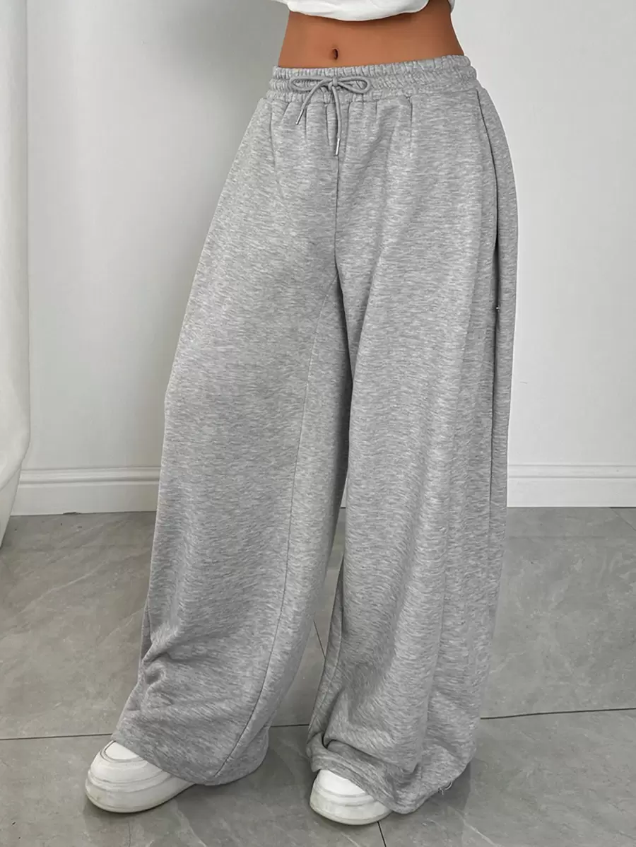 SHEIN EZwear Plus Size Drawstring Waist Loose Sweatpants, Versatile For Sports And Outdoor Activities, Spring/Summer Graduation,Back To School Outfits,Graduation,Teacher Outfits For Women,Back To School