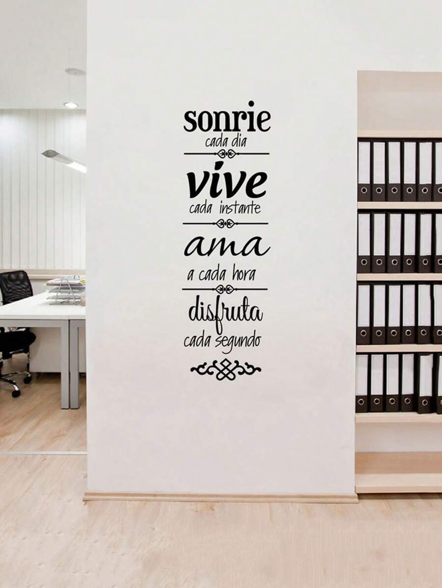 1pc Self-Adhesive Paper Wall Sticker, Simple Letter Graphic Removable Wall Decor For Home Decoration Room Decoration Stuff Wall Art Room Decor