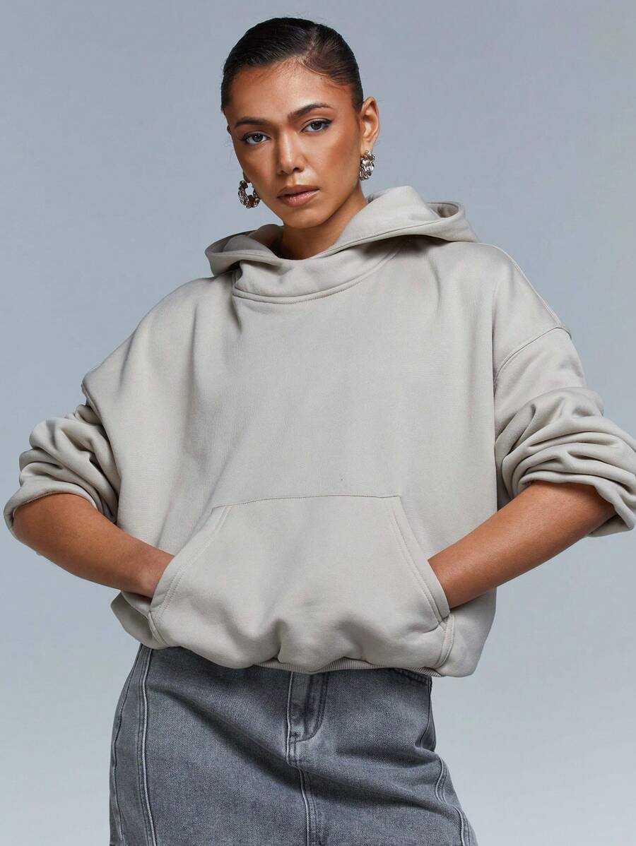 Athîral Sudadera casual minimalista de unicolor para mujer, para uso diario