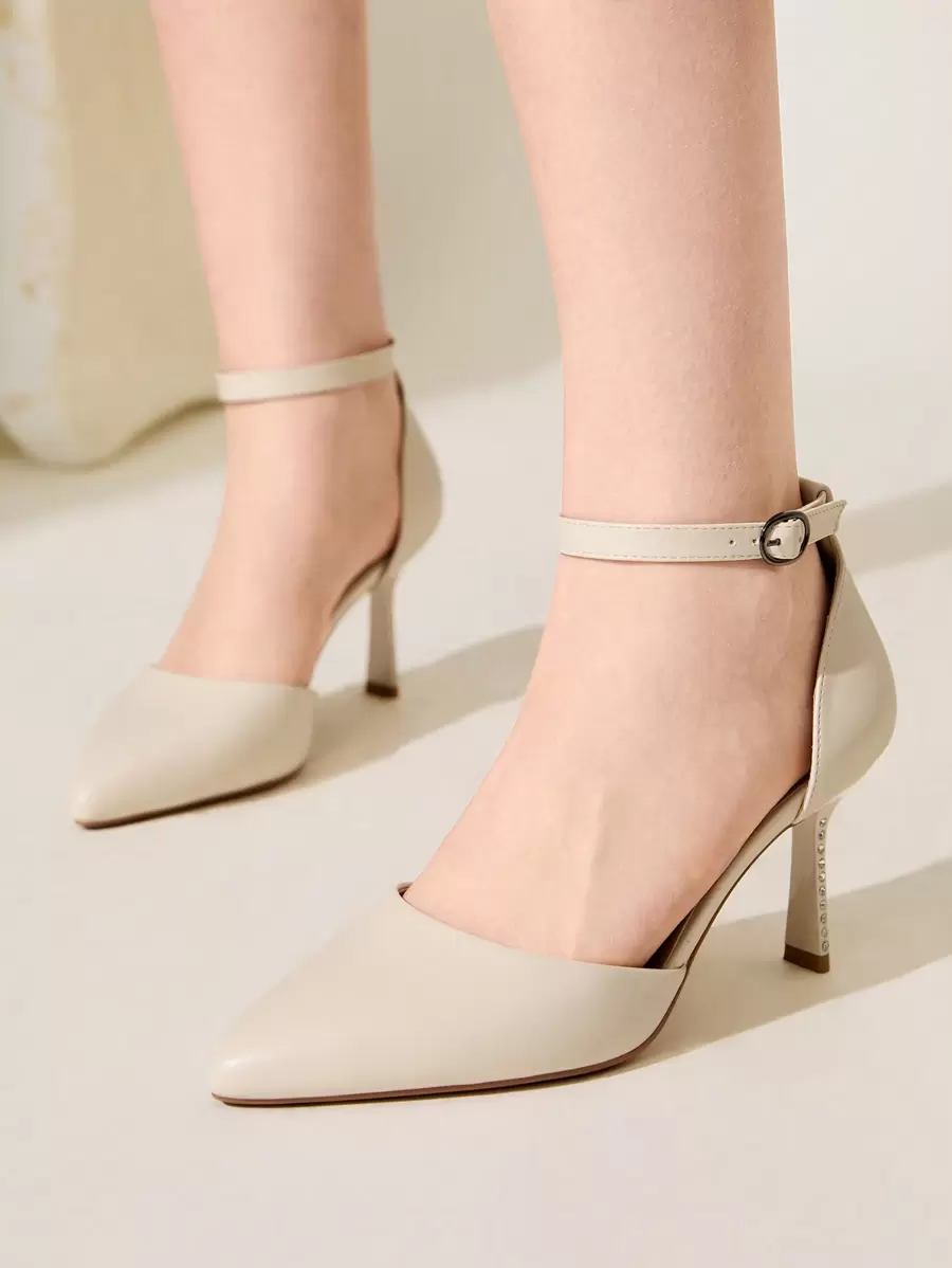 CUCCOO CHICEST Women's Fashion Elegant Apricot Ankle Strap High Heel Pumps, Suitable For New Year, Valentine's Day, Bride, Banquet, Wedding, Date, Holiday, Party Spring Shoes Spring Break Easter Prom Heels