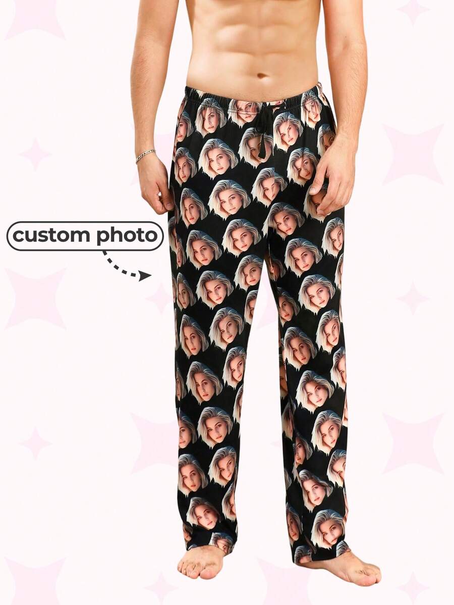 Pantalones únicos y cómodos personalizados, impresión fotográfica personalizada, regalo, pantalones novedosos con reemplazo de rostro divertido, ligeros, transpirables, de secado rápido, tela cómoda, regalo para amigos/pareja/amante, fiesta/regalo de cumpleaños. Adorable, contraído, gracioso, cálido personalizado, personalizado, único, regalos personalizados ideales para hombres, regalos ideales para él, novio, amigos, dormitorio, para bodas, para vacaciones, para aniversarios, para cumpleaños